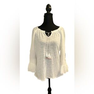 Women's White Peasant Blouse